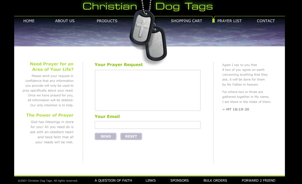 Christian Dog Tags, Religious Apparel