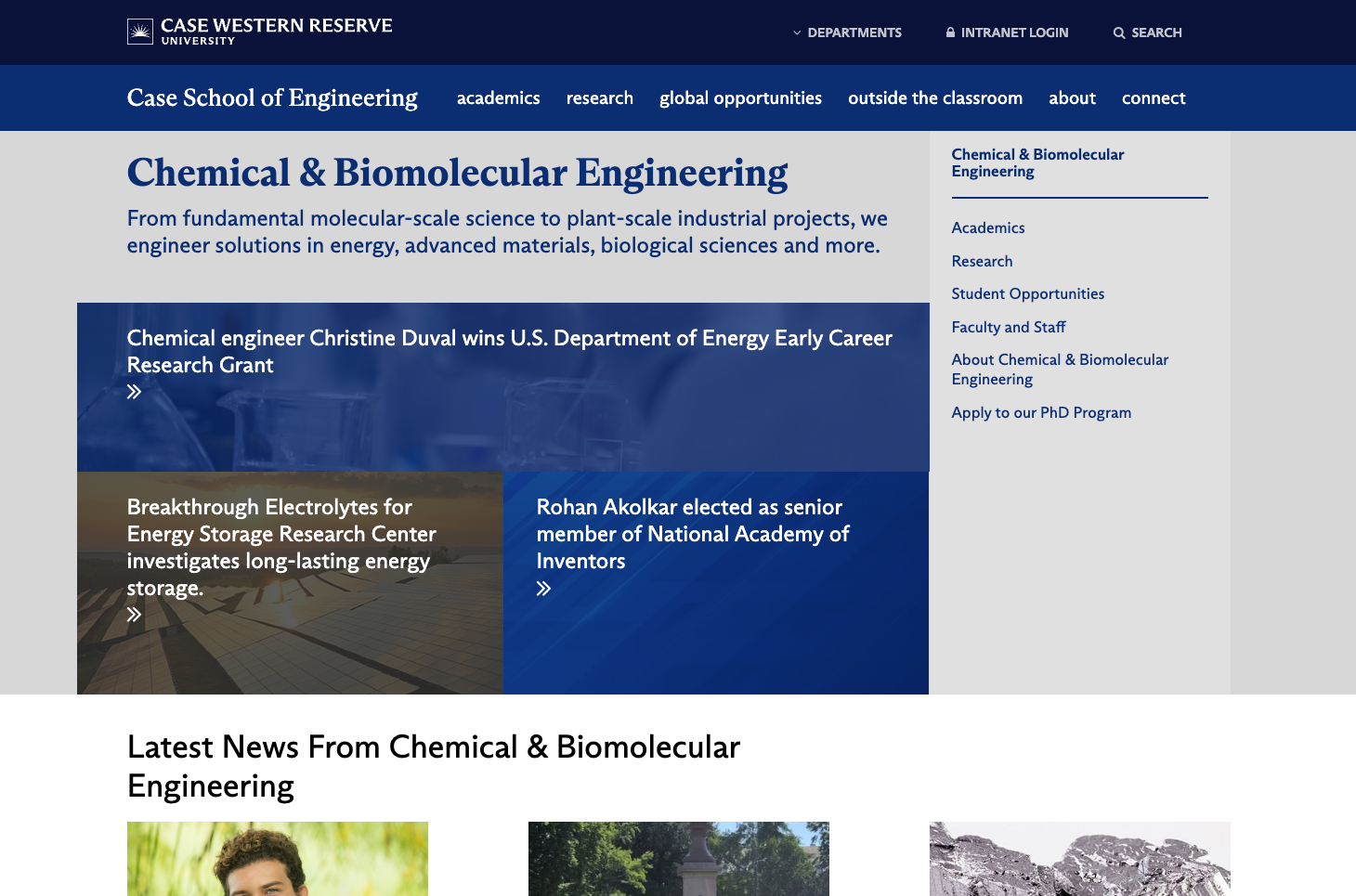 Case Western Reserve University School of Engineering website