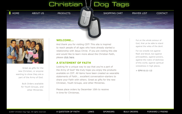 Christian Dog Tags, Religious Apparel